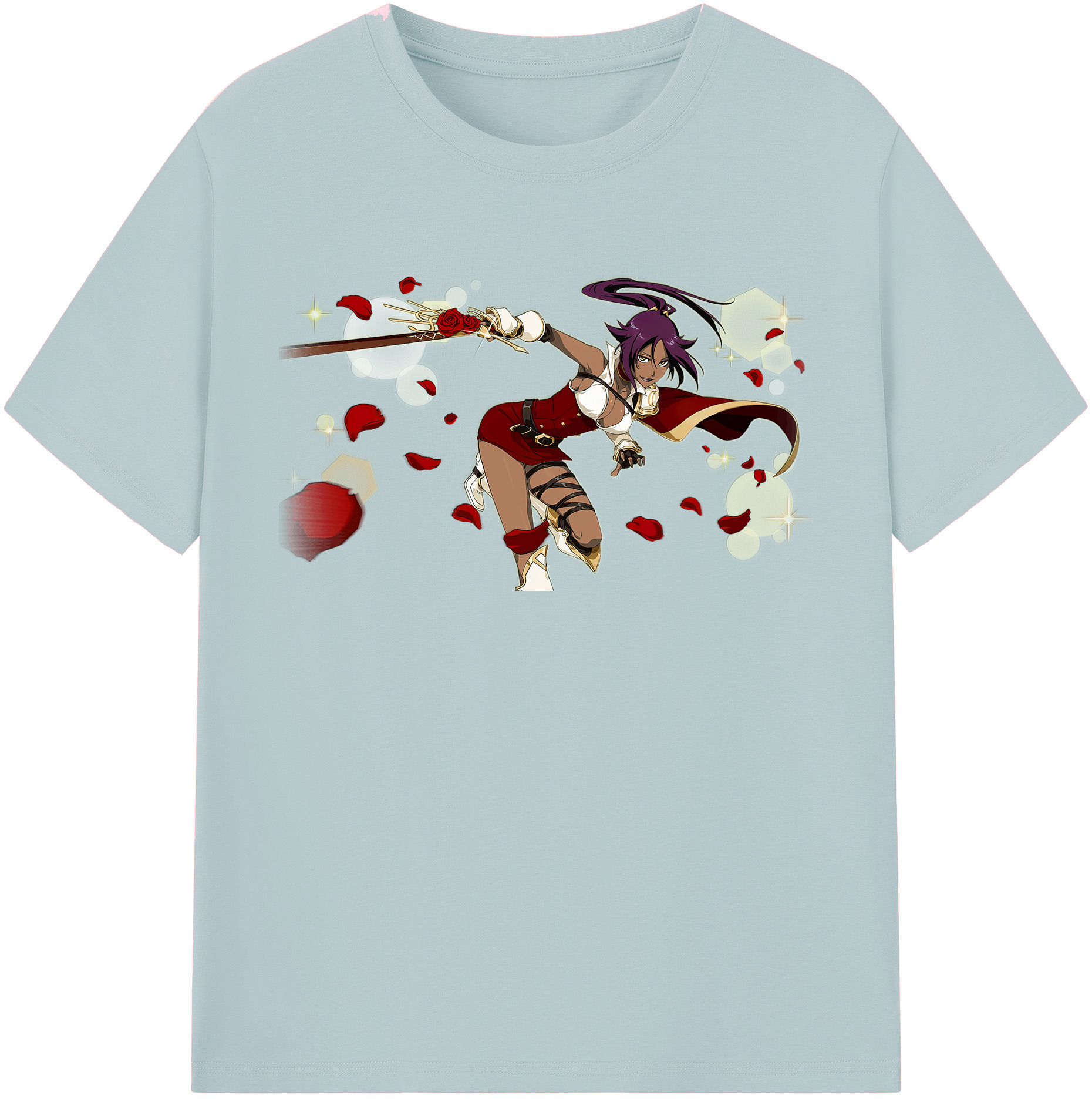 （画像用） ブリーチ 四楓院 夜一（しほういん よるいち） BLEACH Shihouin Yoruichi 綿100％半袖Tシャツ（フロントプリント）